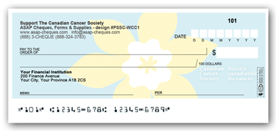 Canadian Cancer Society affinity cheques