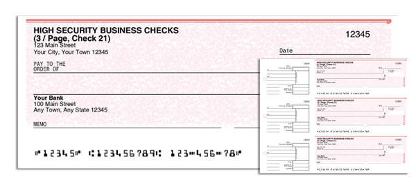 Manual Business Checks (3/Page) - Security - Executive